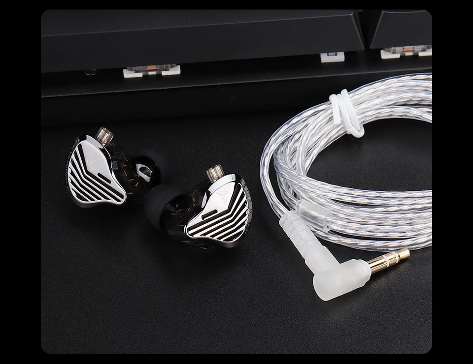 GK KUNTEN Dynamic Drive Heavy Bass Earbuds HIFI Sports Metal Headphones Detachable 2PIN Compatible with KZ Zenith EDX PRO