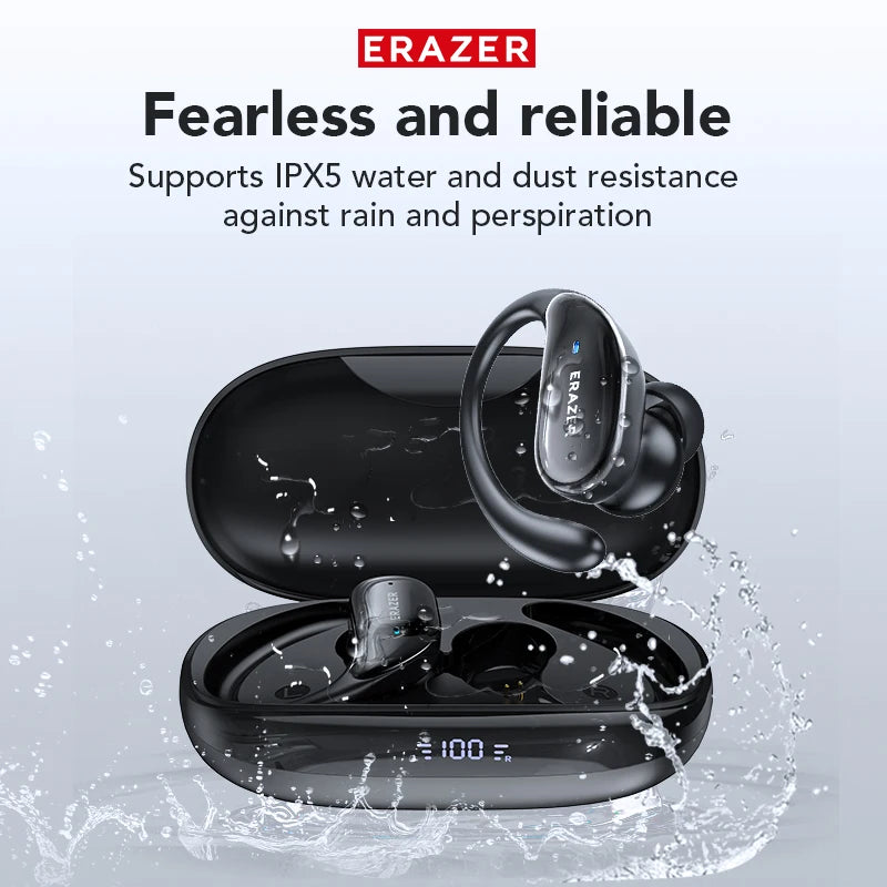 XT80 Bluetooth 5.3 Earphones True Wireless Headphones with Mic Button Control Noise Reduction Earhooks Waterproof Headset