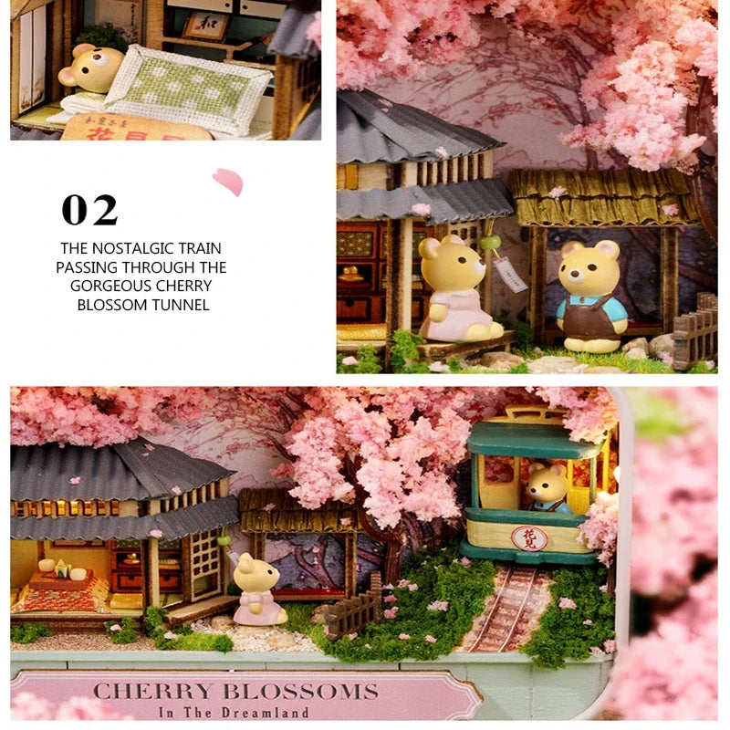 DIY Wood DollHouses Handmade Funny Box Theatre Miniature Box Cute Doll Houses 3D Puzzle Assembly Kits Birthday Gift Wooden Toys