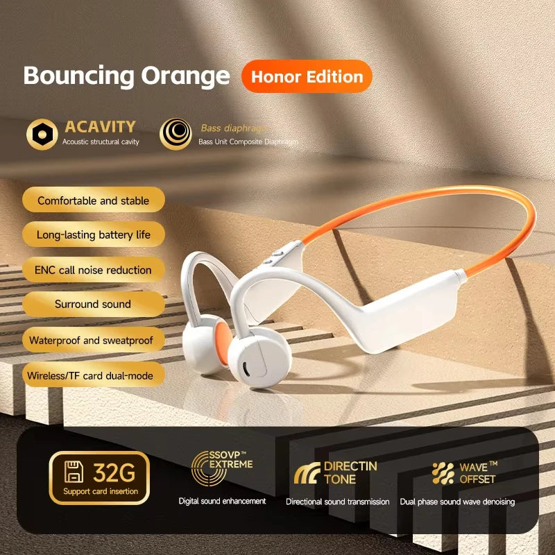 New Bone Conduction Headphones IPX8 Waterproof MP3 32GB Bluetooth5.4 Wireless Headphones With Mic Swimming Sports Fitness 2026