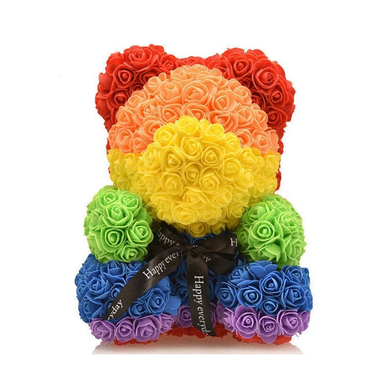 Girlfriend Gifts 25cm/40cm Soap Foam Bear Rose Teddy Rose Bear Artificial Flowers Wedding Birthday Valentines Gift for Women