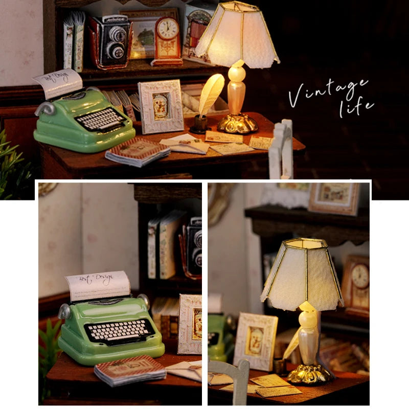 DIY Miniature Dollhouse Kit Assemble Puzzle 3D Wooden House Room Craft With Furniture LED Lights For Friends Birthday Gift Toys