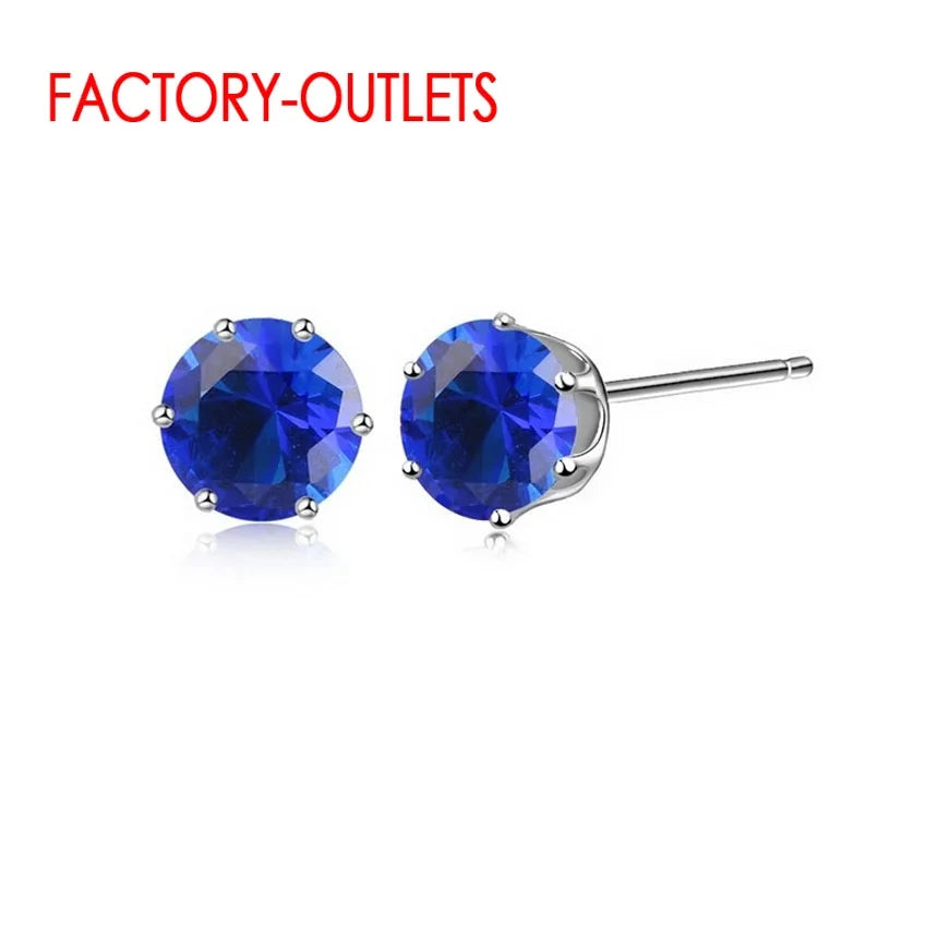 New Arrival Factory Cheap Price 925 Sterling Silver Korean Style Fashion Jewelry Stud Earrings Shinny Crystal Fast Shipping