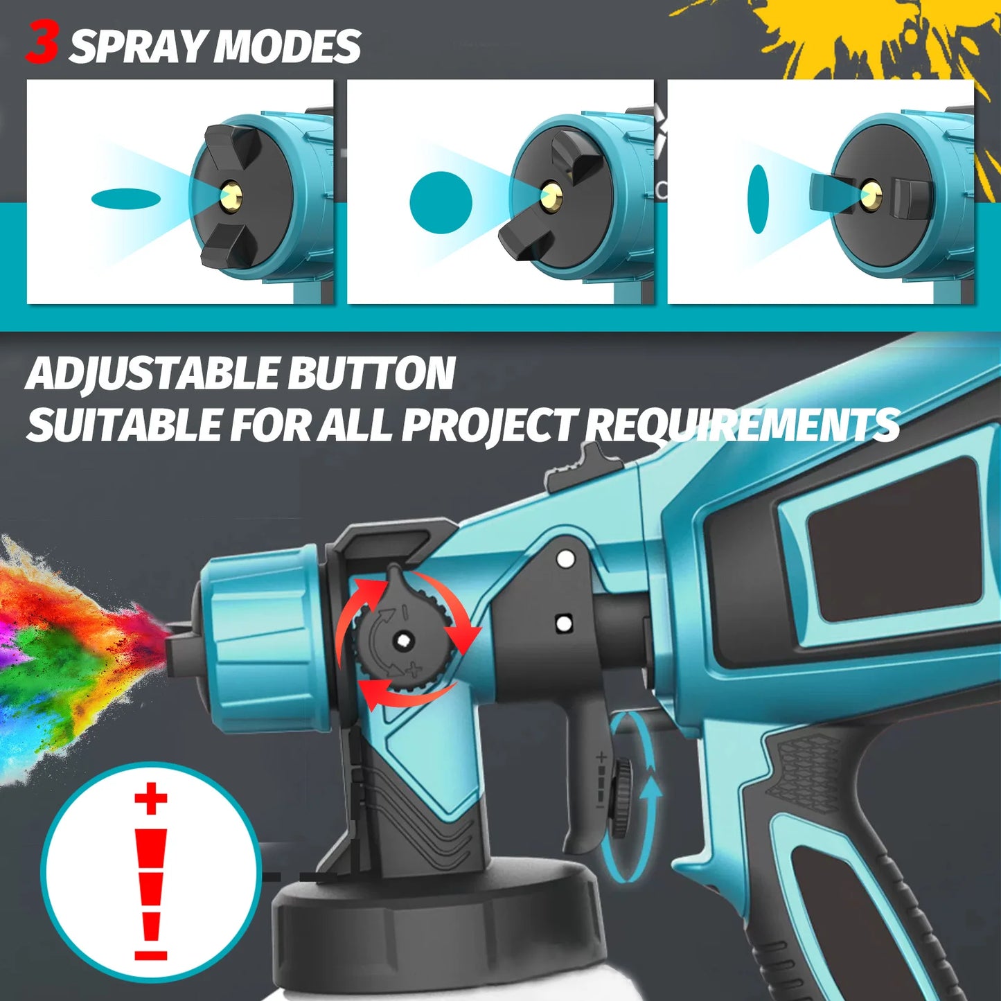 Cordless Paint Sprayer for Makita 18V 2pcs Battery Mini Paint Sprayer 1000ml Tank for Walls Ceilings, Fence, Wood