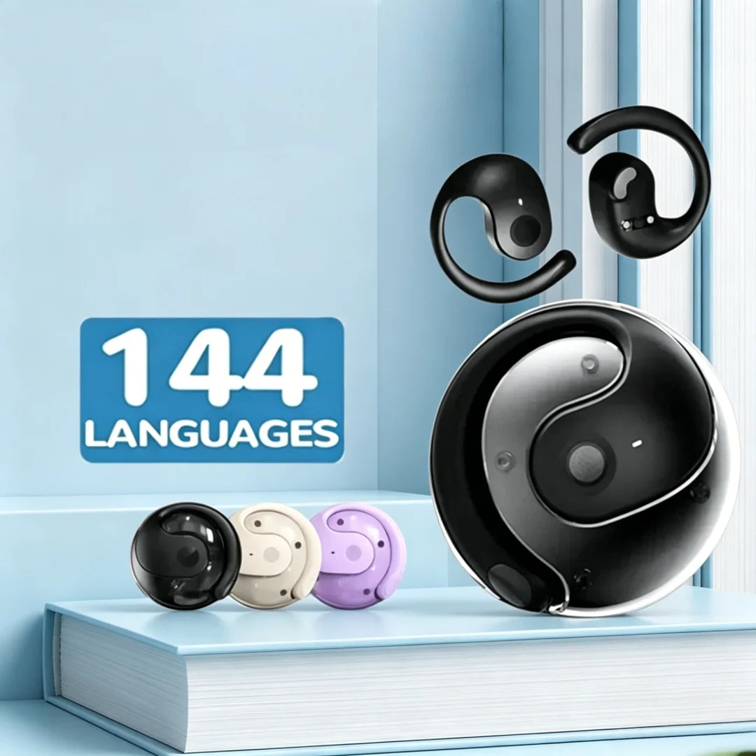 Language Translator Headphones Bluetooth-Compatible 5.0 Real Time Translation Earbuds Supports 144 Languages for Professionals