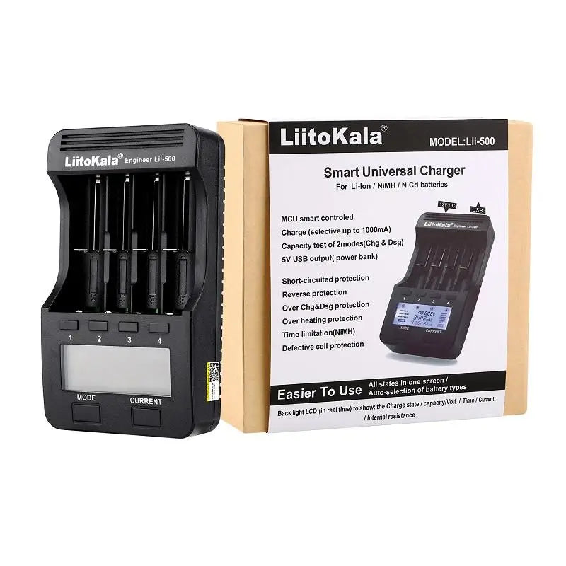 Liitokala lii-600 lii-500 lii-500S LCD 3.7V 1.2V 18650 26650 21700 Battery Charger,Test the battery capacity Touch control