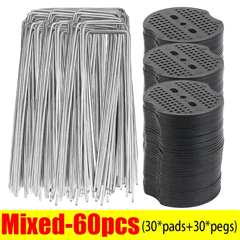 U-type Garden Staples Heavy-duty Fence Tubing Stakes Sod Pins Galvanized Landscape Spike for Holding Lawns Barrier Ground Nail