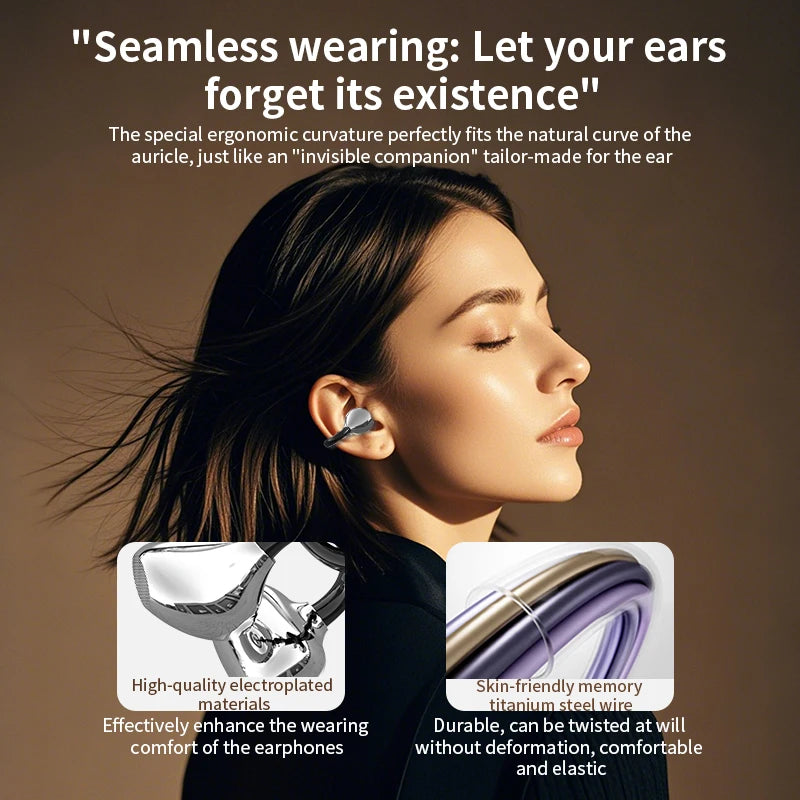 AI Translation Earbuds Pearl Clip Ear Open Bluetooth Earbuds 144 Languages Real-Time Translation for Travel Business Learning