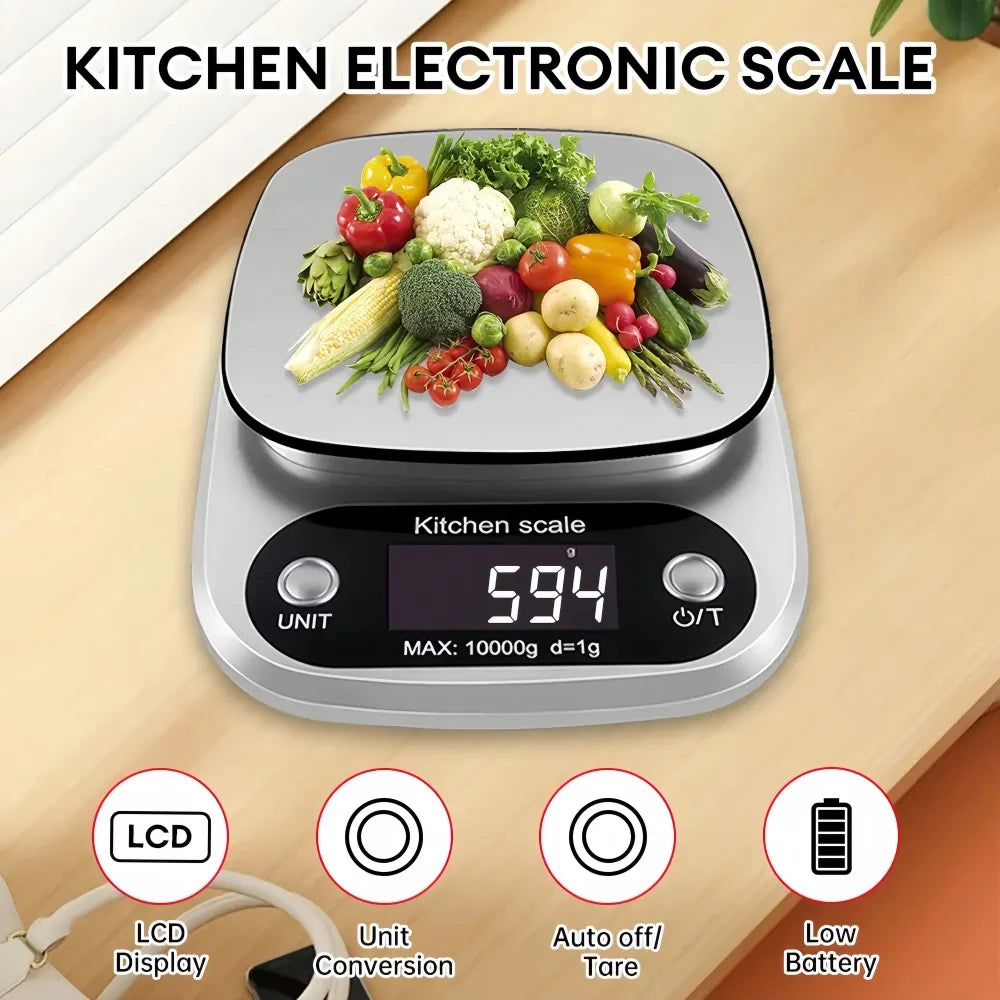 10kg/1g Digital Kitchen Scale High precision LCD Electronic Food Scale Jewelry Coffee Baking Portable High-quality Kitchen Tools