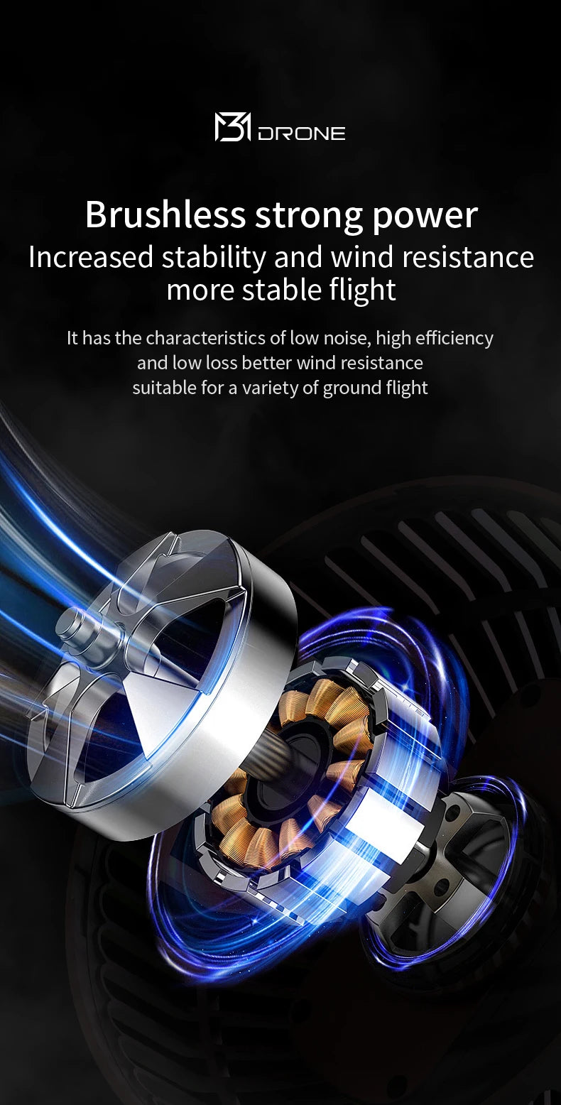 New Obstacle Avoidance M3 Drone Brushless Motor Helicopter Optical Flow Hovering GPS 8K 3 Camera Foldable Quadrotor Aircraft Toy