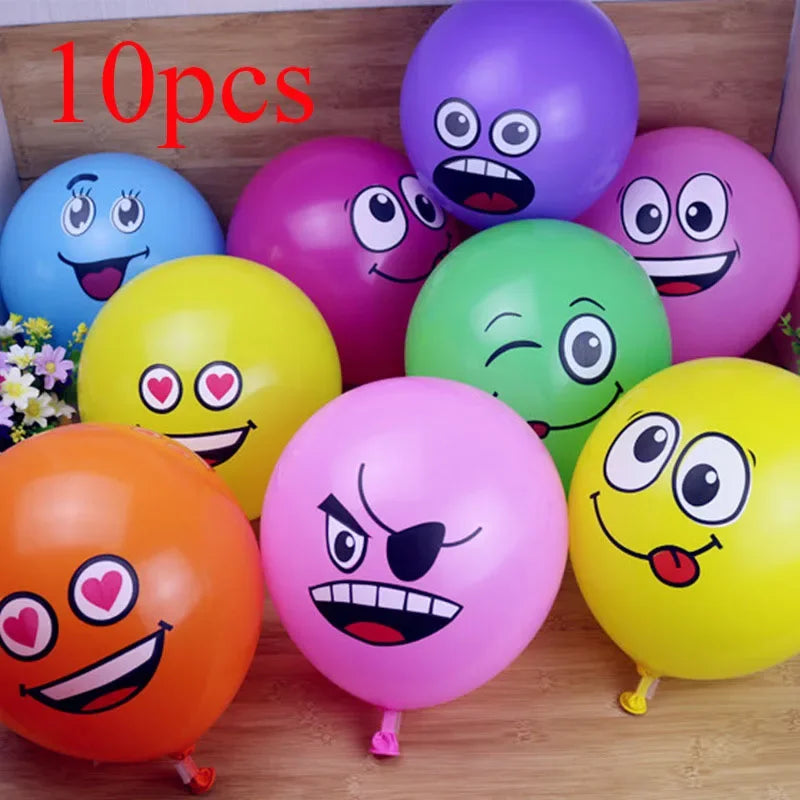 10-100Pcs 12inch Cute Funny Big Eyes Smiley face latex balloons Birthday Party decoration Inflatable balloon Baby Shower Globos