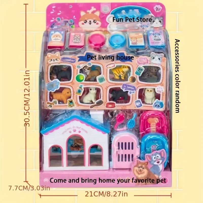 Mini Cashier Toy Cash Register Playset Pretend Play Set for Kids Vending Machine Pet Care House Water Dispenser Gift for Toddler