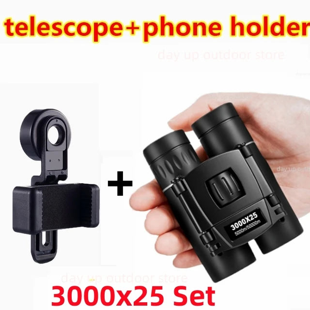 9000x25 HD Zoom Portable Powerful Binoculars Long Range BAK4 Telescope Jumelles Folding Optics for Outdoor Hunting Camping
