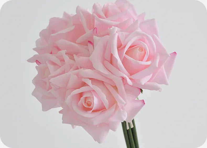 5 Head Curled Rose Bouquet with Artificial Moisture Sensation High-end Silk Flower Home Decoration Wedding Decoration