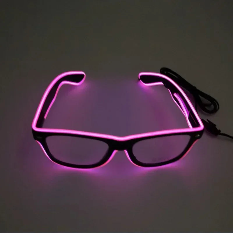 New Cool Flashing Glasses EL Wire LED Glasses Glowing Party Supplies Lighting Gift Bright Light Festival Party Glow Sunglasses