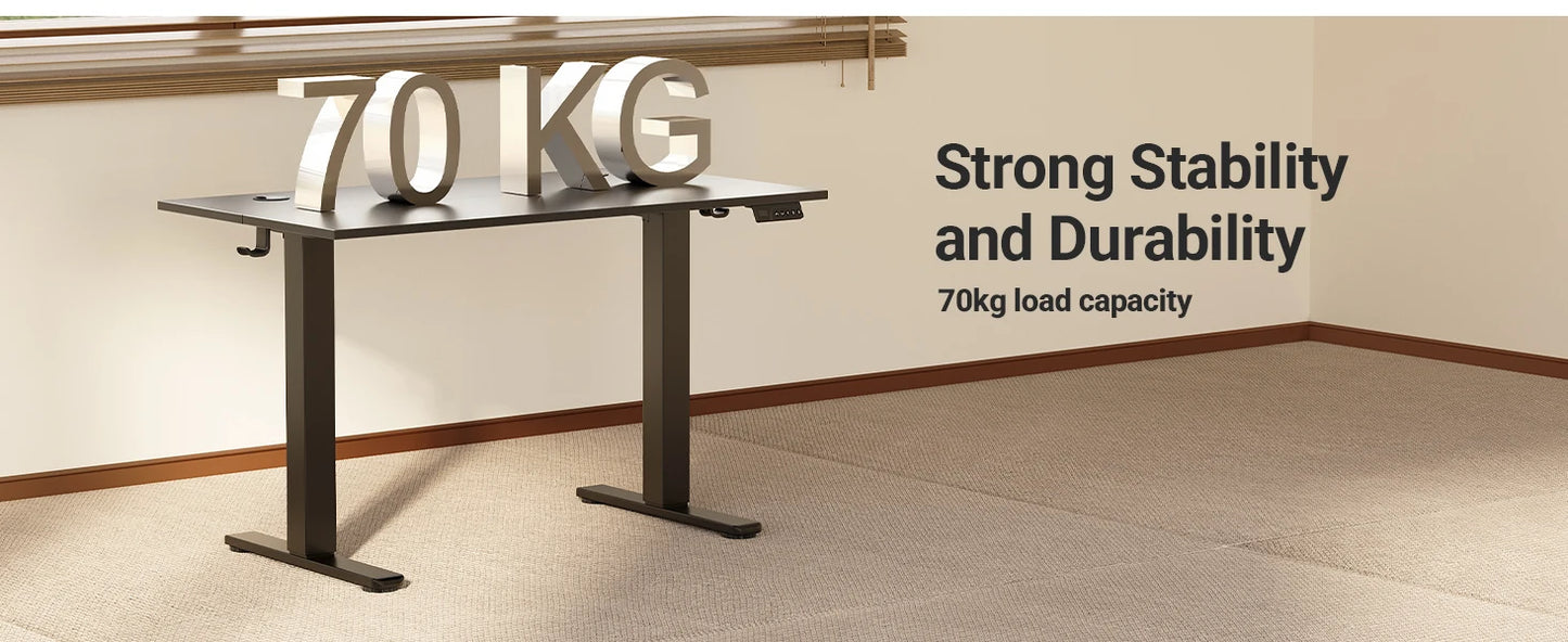 Standing Desk Adjustable Height, Electric Stand With Splice Board for Home Office Computer Workstation, Black