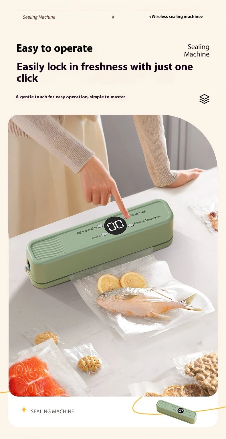 Handheld Mini Vacuum Sealer Rechargeable Design Automatic Sealing Machine Kitchen Food Storage Helper