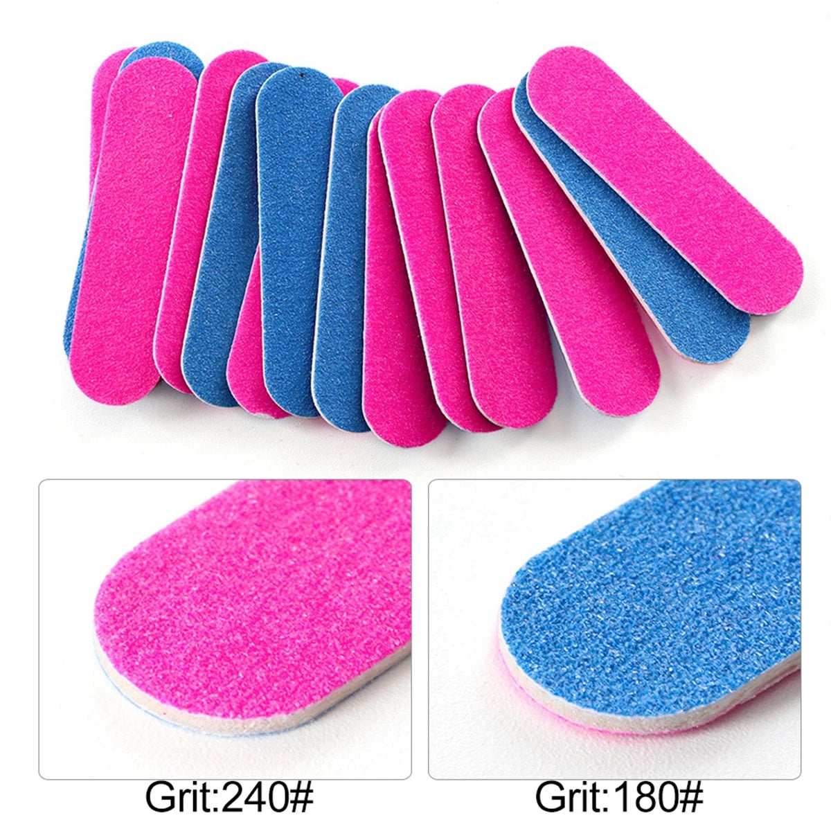 10 to 1000 pcs Disposable Mini Nail Files - Double Sided Emery Boards for Manicure and Pedicure - 180/240 Grit