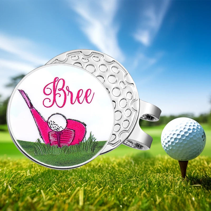 Magnetic Golf Ball Marker Hat Clips Funny Cartoon Print Accessories for Golf Cap Metal Decorative Jewelry Gift for Golf Lover
