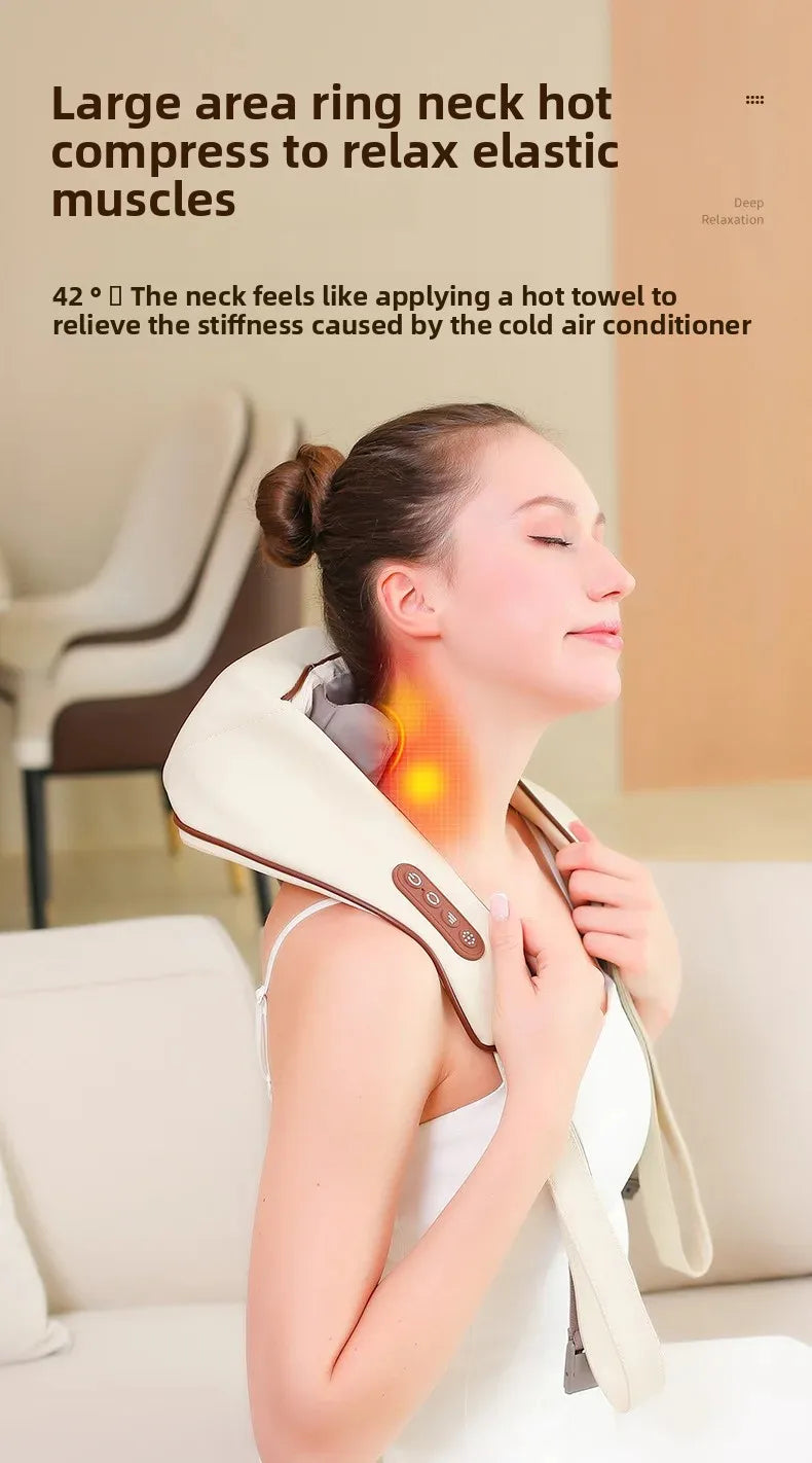 New USB Tape Neck Shiatsu Massage Belt Neck Back Shoulder and Neck Massager U-shape Electric Neck Massager with long-las