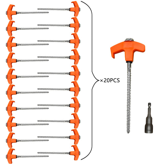 20PCS Heavy Duty Tent Pegs Set Metal Camping Ground Sheet Anchor Hard Ground Awning Pegs Awning Pegs 20cm