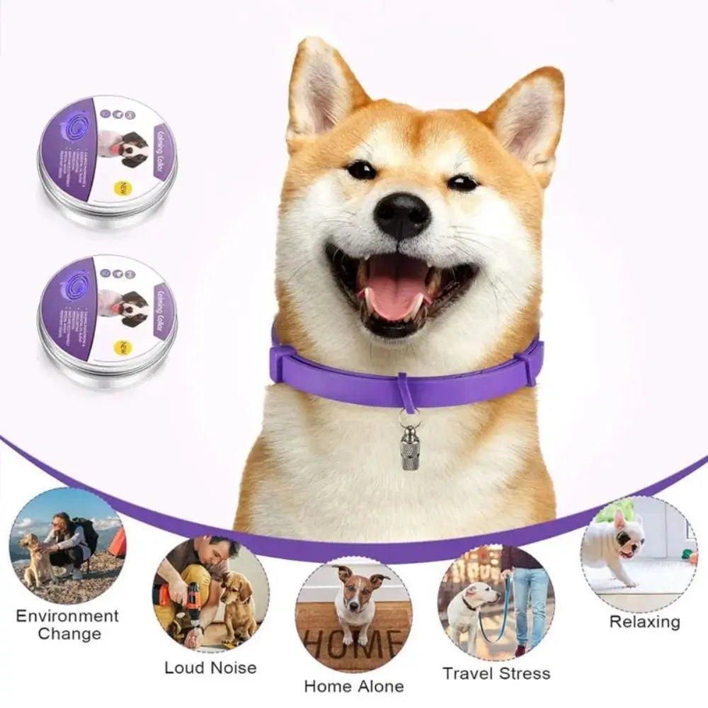 38cm/63.5cm Pet Calming Collar Necklace Anxiety Stress Reduction Pacify Soothing Adjustable Waterproof TPR Cats Dogs Supplies
