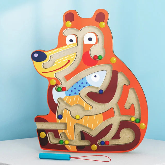 Montessori Educational Toys Children Magnetic Track Maze Balance Board Wooden Puzzle Game Baby Toys