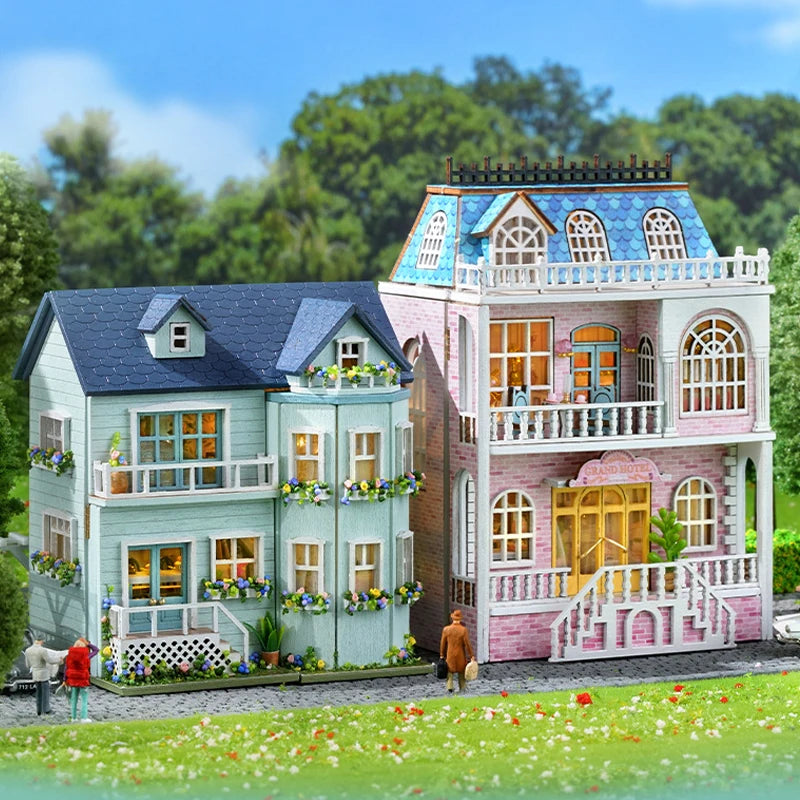 DIY Wooden Doll Houses Mini Assembly Handmade Small House Creative Scene Decoration DollHouse For Toys Birthday Gifts