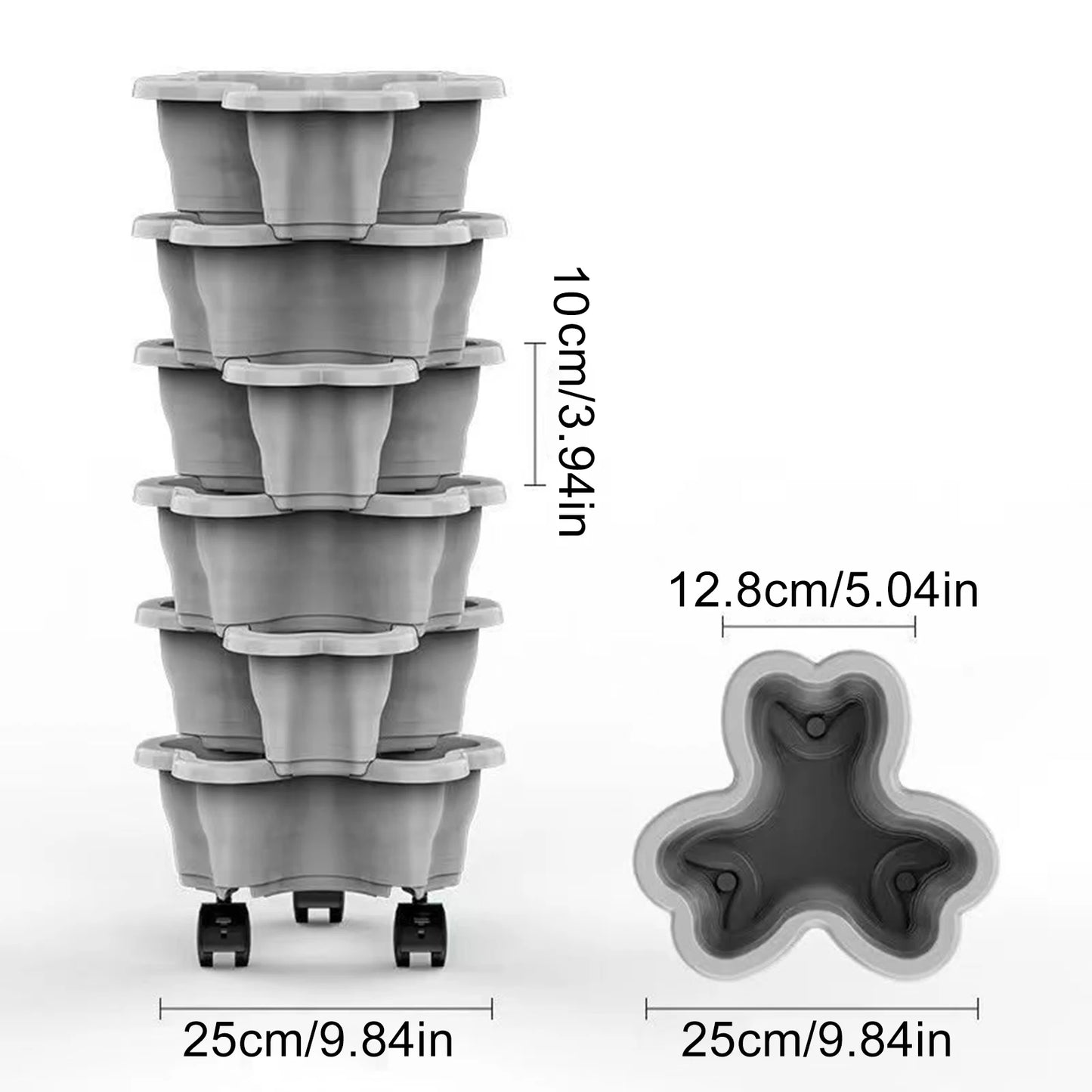 4/5 Tiers Flowerpot Vertical Tower, Stackable Flowerpot Multi-Layer Plastic Flower Pot for Garden Strawberry Tarts Potato Tarts