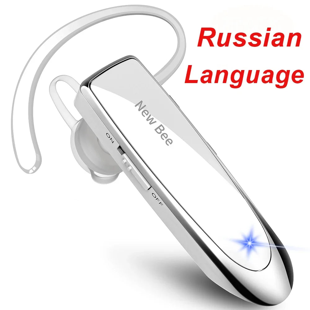 New Bee Bluetooth Headset Wireless Earphones Headphones with Mic 24Hrs Earbuds Single Earpiece Mini Handsfree for Driver Office