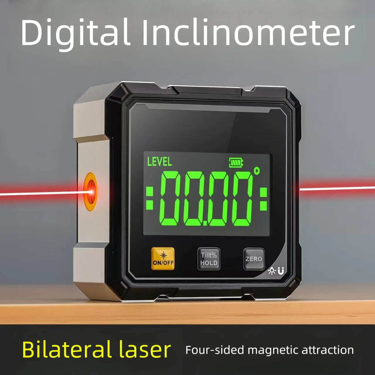Magnetic Laser Inclinometer Digital Electronic Level Instrument Digital Angle Measuring Protractor Hand Tools For Woodworkin