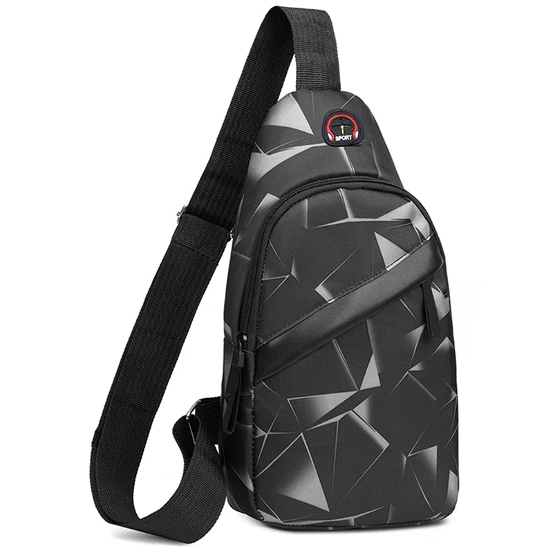 Korean chest bag Men's fashion camouflage men's satchel Shoulder bag Crossbody bag Oxford cloth casual bag Canvas small backpack