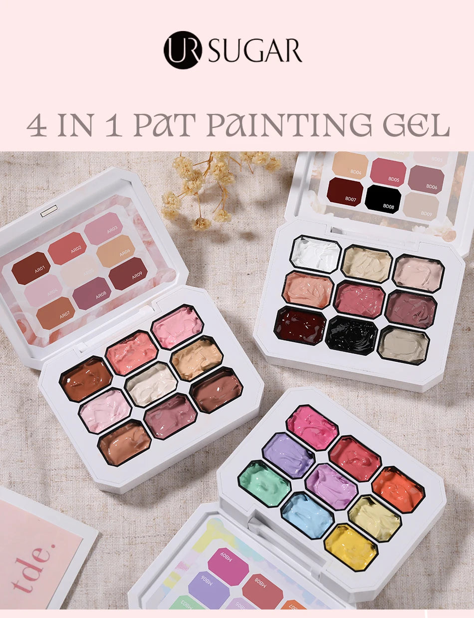 UR SUGAR 9 Colors Pat Painting Gel Nail 4 In 1 Semi Permanent Soak Off UV LED Nails Used For Gradient Stamping Pattern