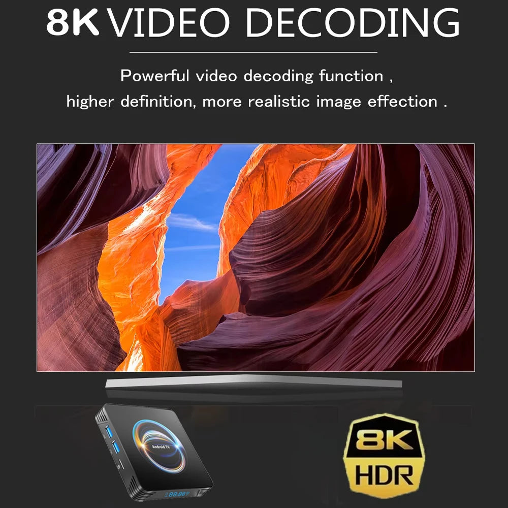 Android 16 Smart TV Box X66 8GB+256GB Rockchip RK3528 Google Assistant 8K Video Bluetooth5.4 Media Player Very Fast Set Top Box