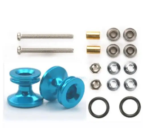 2pcs 15418 13-12mm Aluminum Alloy Guide Rollers 15461/15426 2023Jcup 95160 19mm Roller With Rubber Ring Tamiya Mini 4WD Homemade