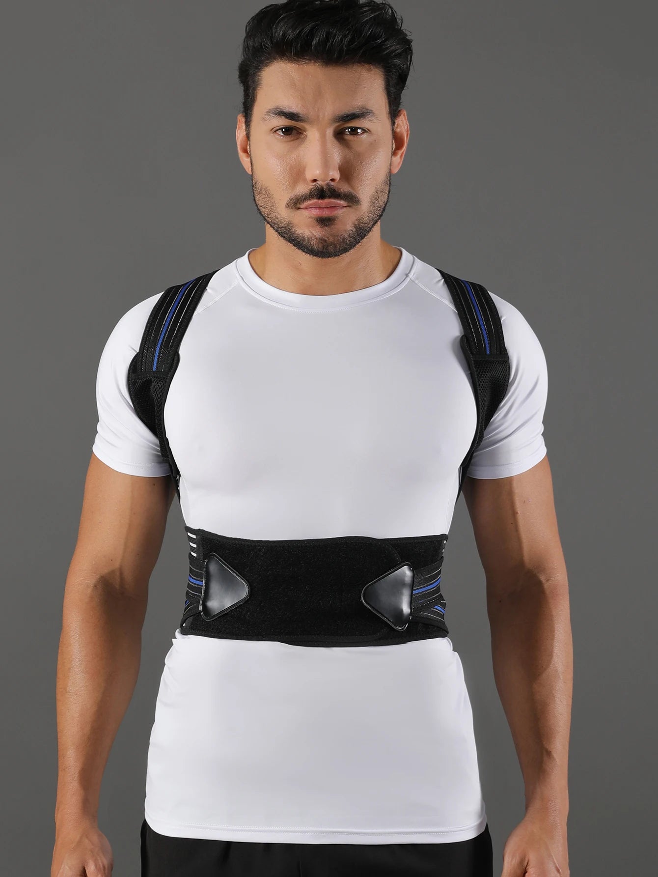 VBOSi Women Men Adjustable Breathable Back Support Posture Corrector with Metal Stays