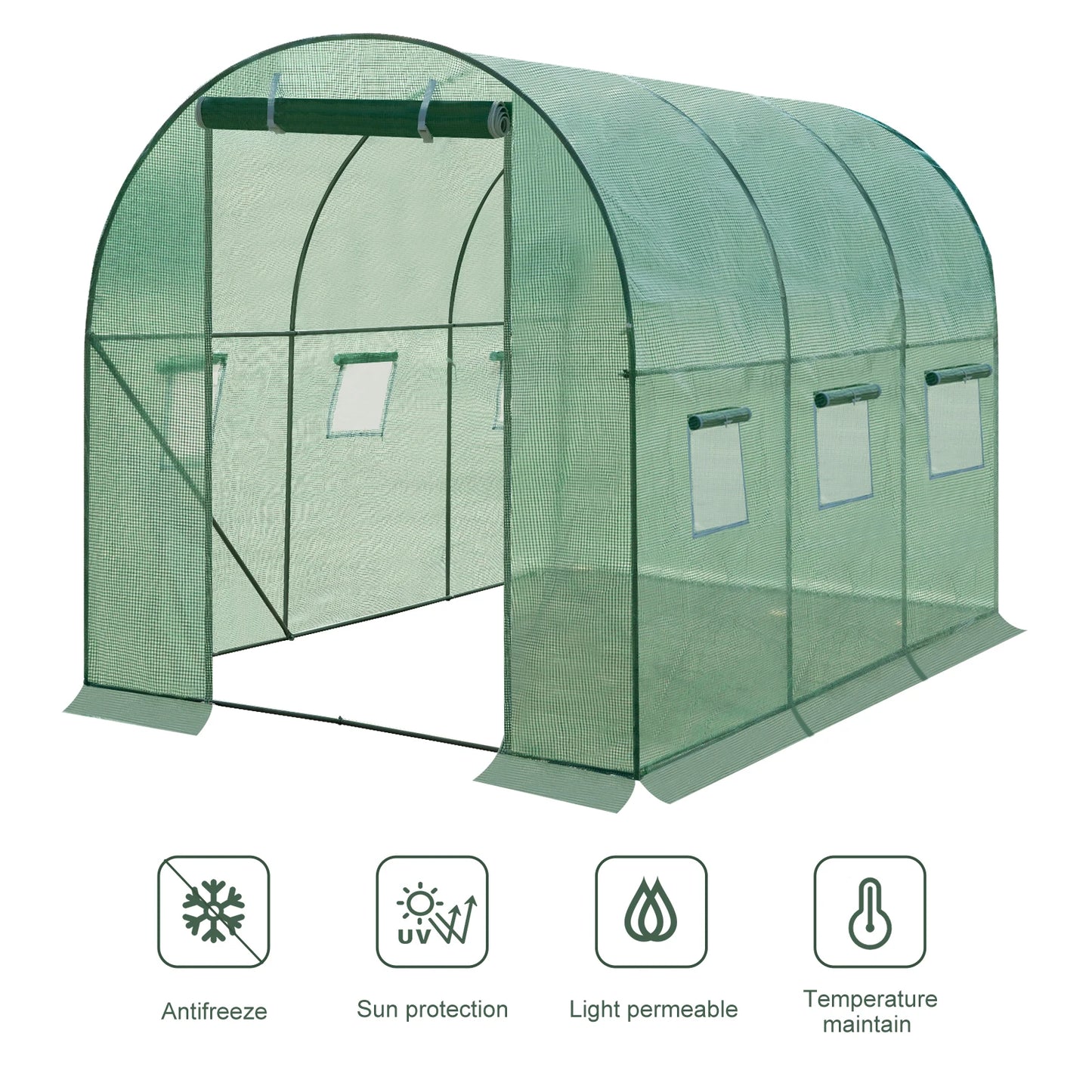WOLTU Garden Greenhouse Plant Shelter Protective Tent with 1 Door and 6 Windows Winterproof Steel Tube for Outdoor