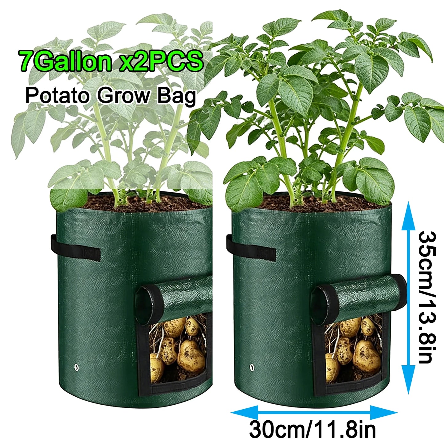 50PCS 7 Gallon Grow Bags for Vegetables Plants with Handles Pots for Plants Form for Garden Flower Pots for Outdoor &Living Room