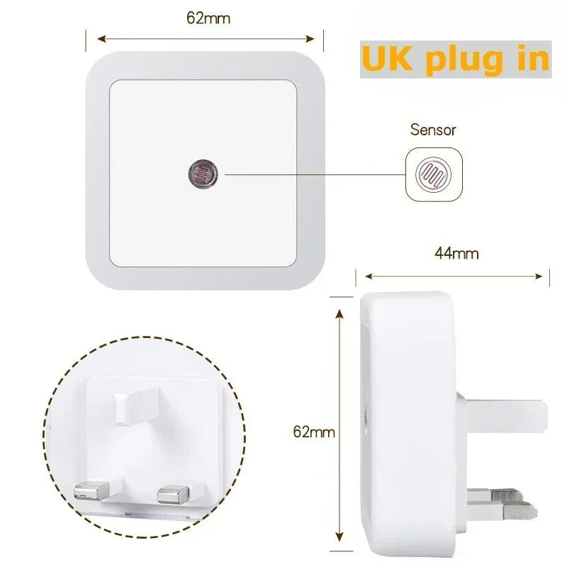 1/6PCS Wireless LED Night Light Sensor Light EU/UK Night lights Larger Aperture For Children Room Bedroom Decoration Lighting