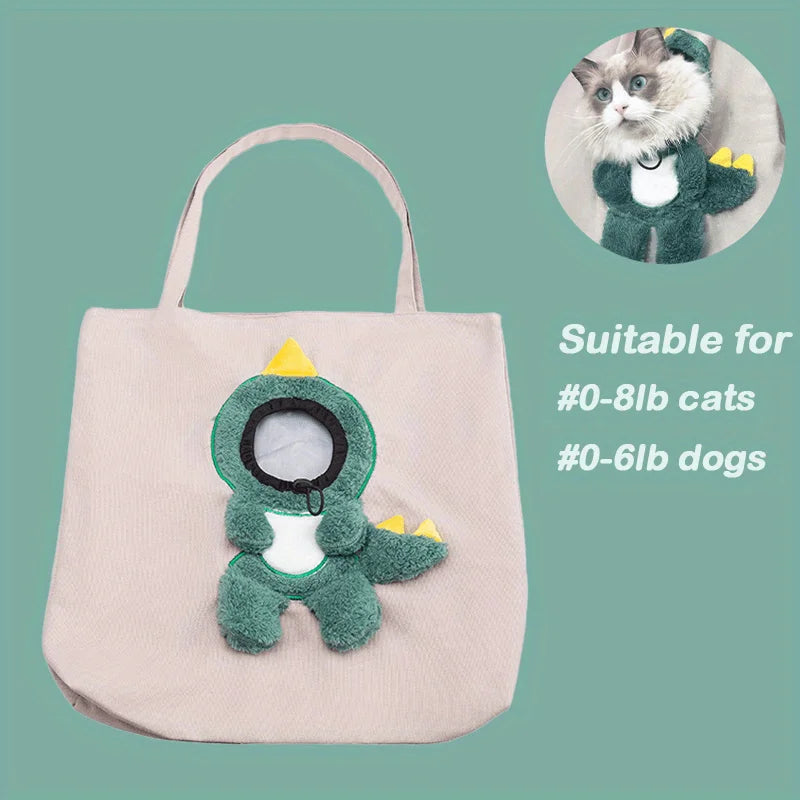 Pet Shoulder Carrying Bag, Cute Bee-Shaped Pet Canvas Shoulder Bag Cat Carrier, Portable Cats Small Pet Canvas Tote Chest Bag
