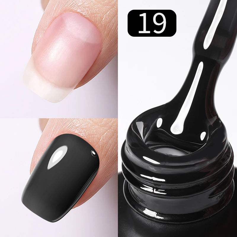 BORN PRETTY 15ml Jelly Nude Rubber Base Gel Natural Milky White Clear Semi permanent Self-Leveling Soak Off UV LED Gel Varnish