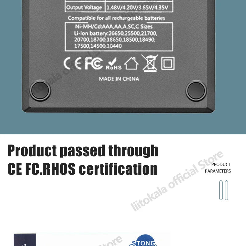 LiitoKala Lii-CH4 Smart Charger for 18650/21700/26650/AA/AAA/Ni-MH/Li-ion,1.2V/1.5V 4-Slot Fast Charge, USB-C, Auto Detect