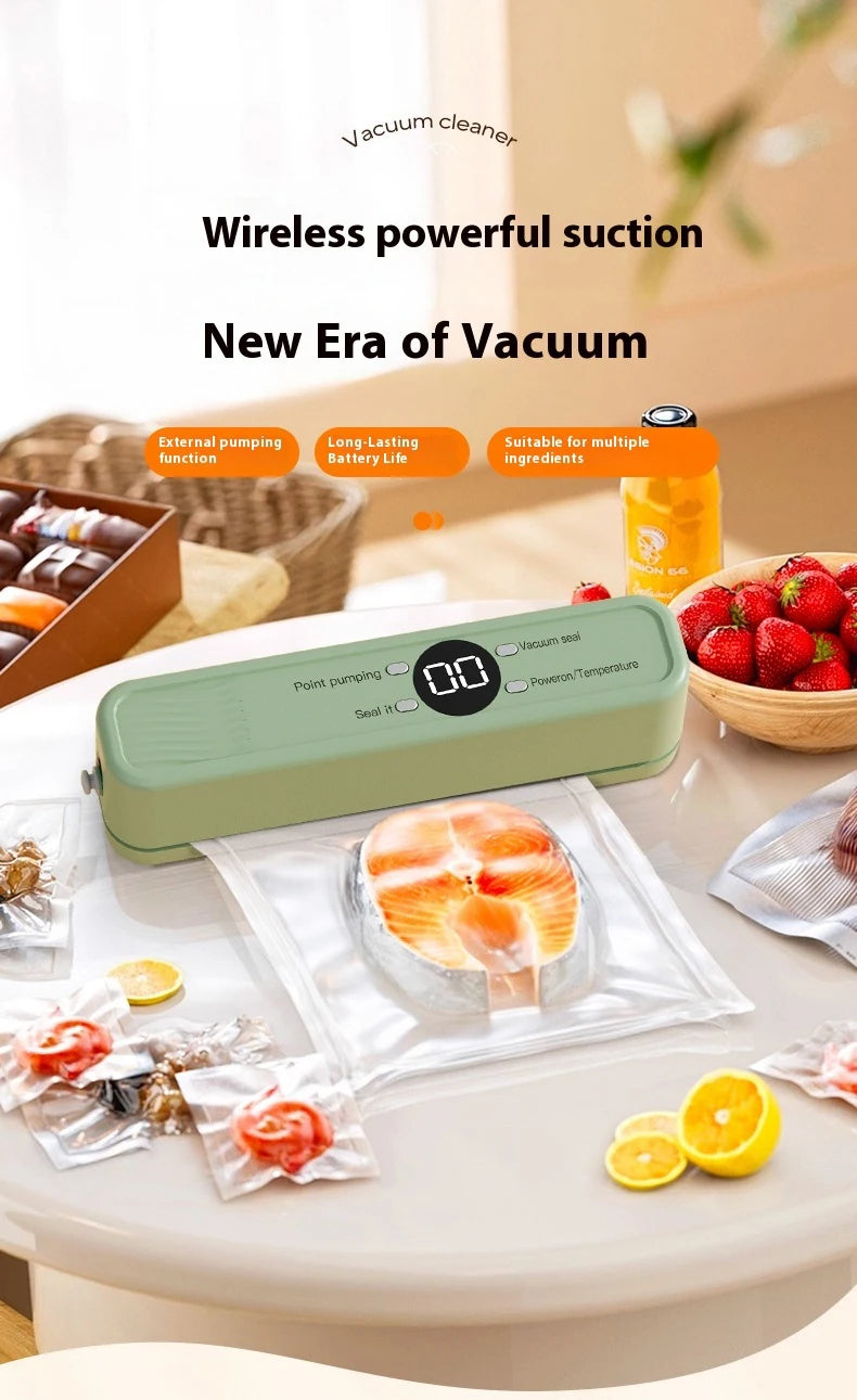 Handheld Mini Vacuum Sealer Rechargeable Design Automatic Sealing Machine Kitchen Food Storage Helper