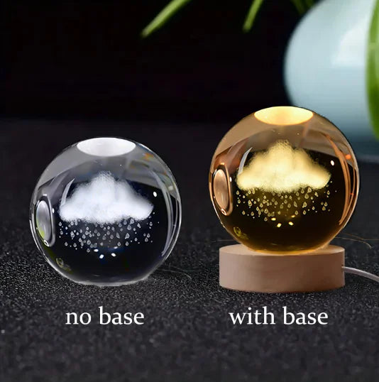 6cm 3D Crystal Ball Crystal Planet Night Light Laser Engraved Solar System Globe Astronomy Birthday Gift Home Desktop Decoration