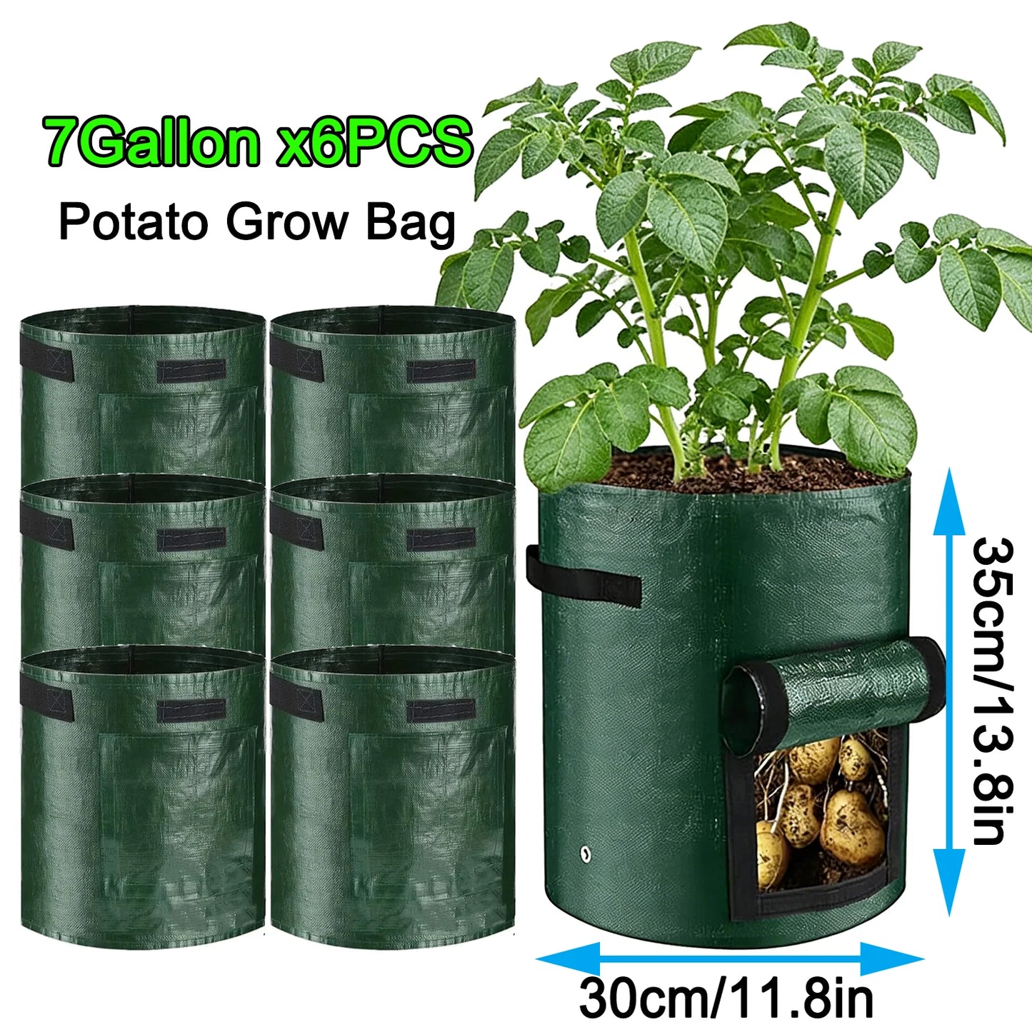 50PCS 7 Gallon Grow Bags for Vegetables Plants with Handles Pots for Plants Form for Garden Flower Pots for Outdoor &Living Room