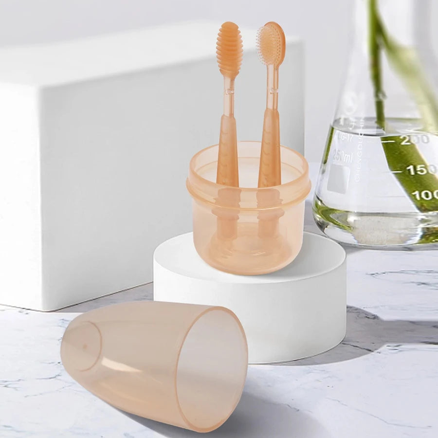 Baby Silicone Toothbrush 3d Wrapped Teeth Tongue Massage Brush Gently Cleans Milk Stains For Training Brush Teeth Child