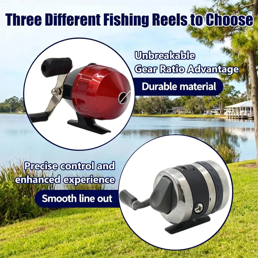 Compact Fishing Catapult Rod Extendable Portable Fish Bait Launching Equipment Sturdy Lightweight Catapult Fishing Reel