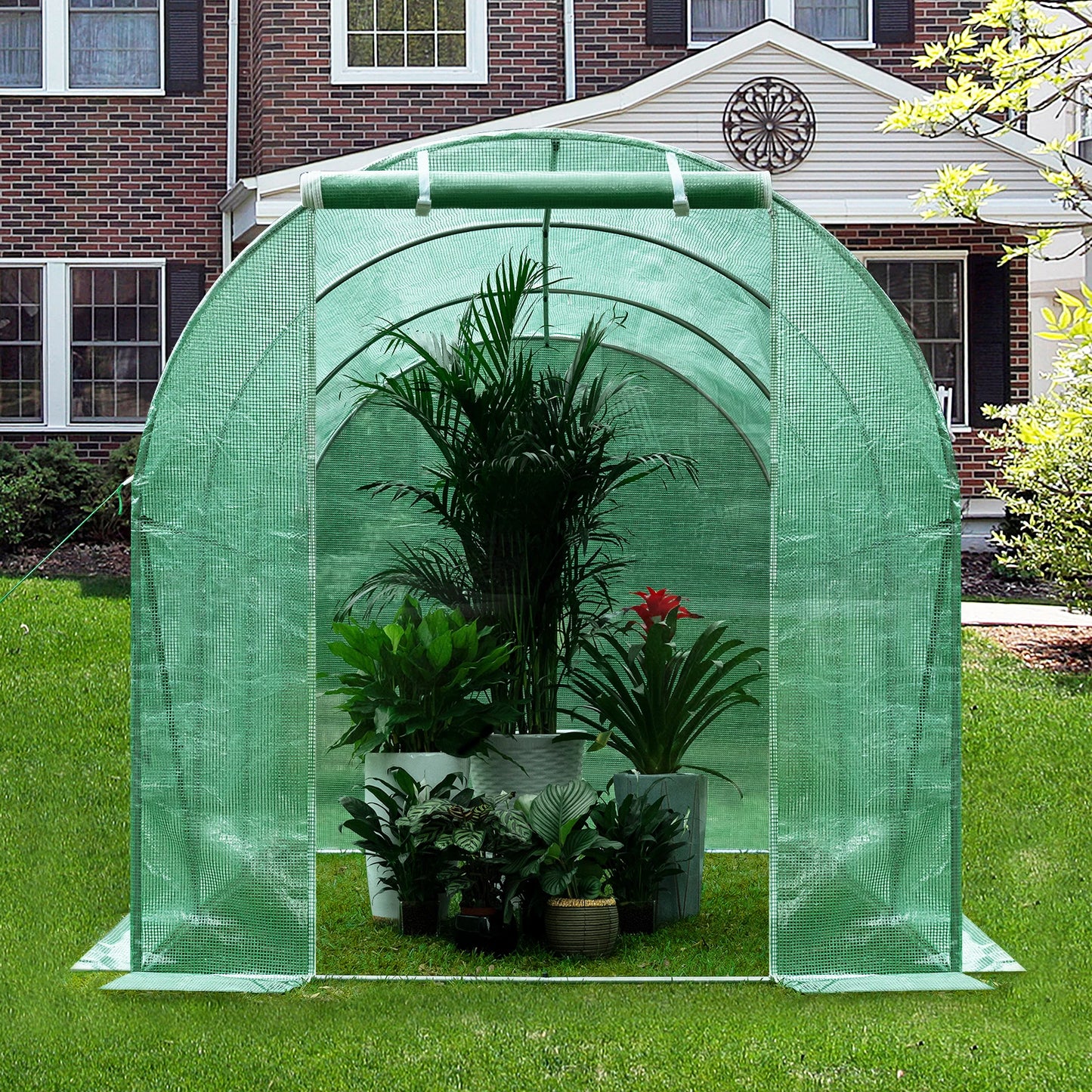 WOLTU Garden Greenhouse Plant Shelter Protective Tent with 1 Door and 6 Windows Winterproof Steel Tube for Outdoor