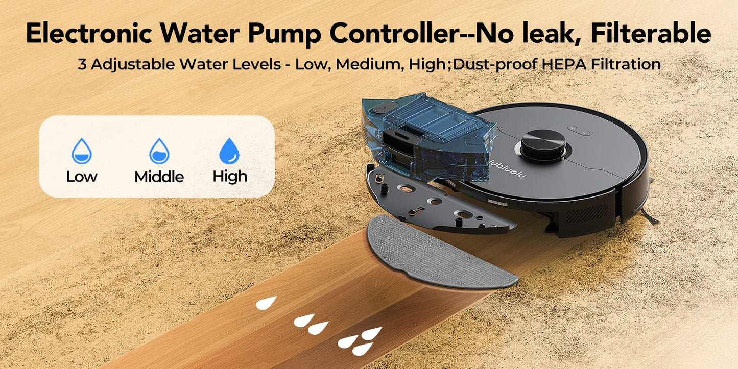 Lubluelu L15 Ultra  Robot Vacuum Mop Combo 5500Pa Robot Vacuum Auto-Charging  5 Maps 24 No-go Zones 3 In 1 Robot Vacuum Cleaner