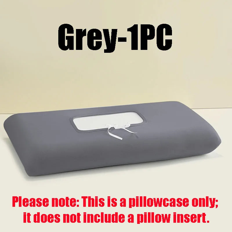 Summer Ice Silk Cooling Pillow Case, Open Style Elastic Edge Cover, Breathable Cool Feel Soft Pillow Protector for Better Sleep